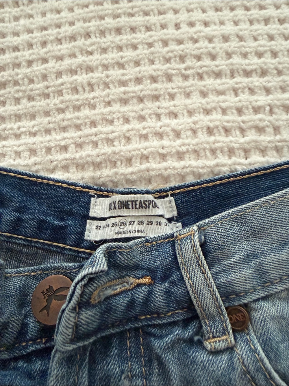 One Teaspoon Light Blue Denim Jean Shorts